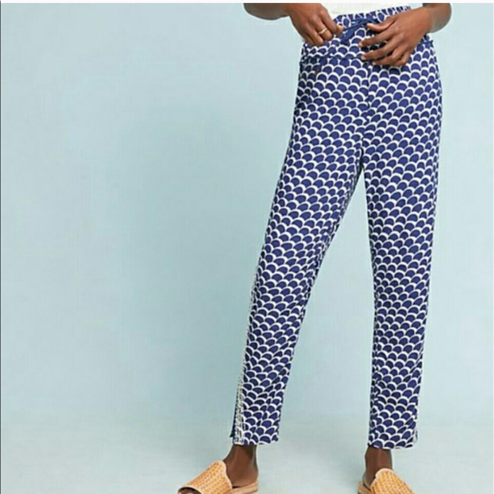 Anthropologie Beaded Drawstring Jogger XL